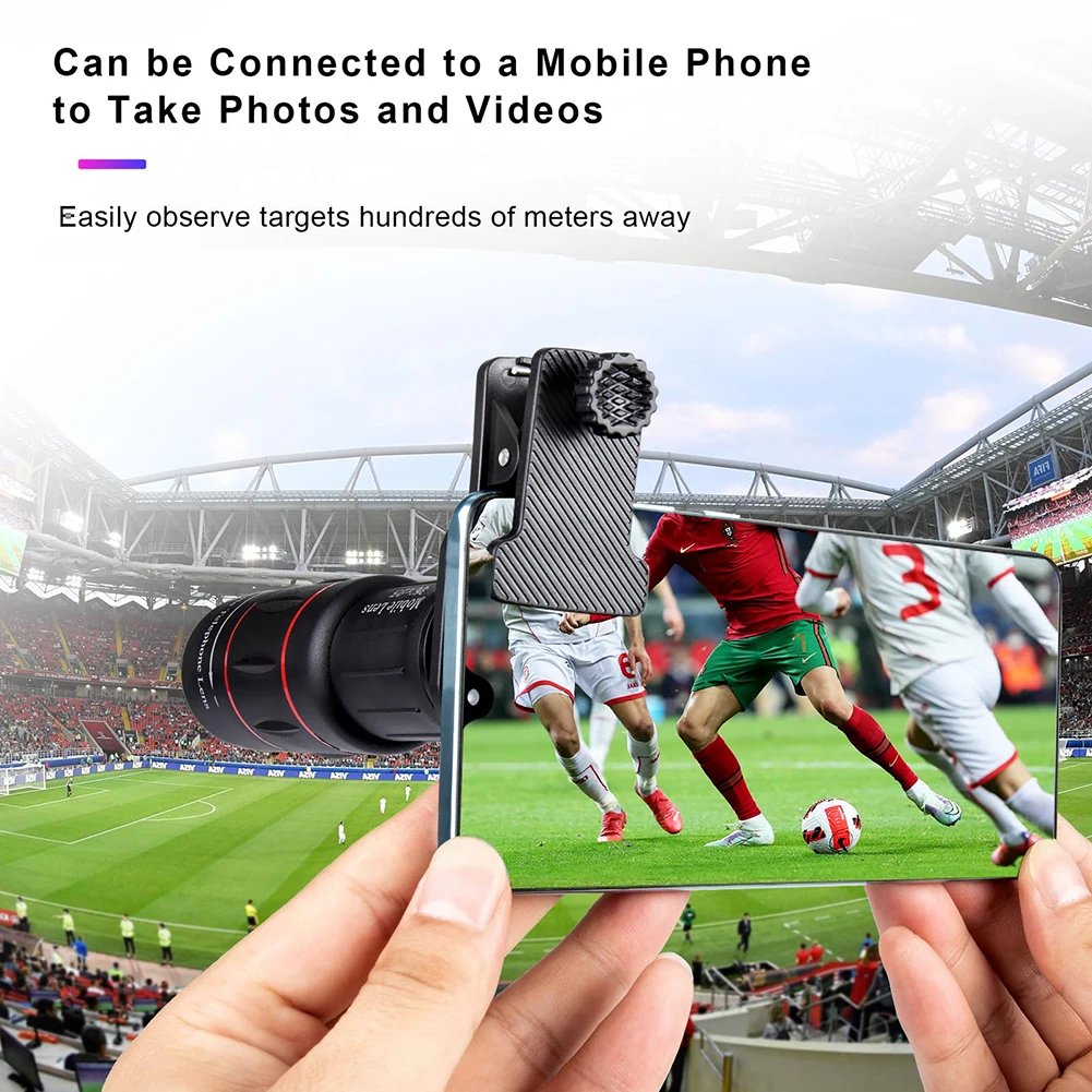 18/36/64X Mobile Phone Camera Lens Clip-On Zoom Phone Camera Telephoto Lens Optical Telescope Lens for Android and iPhone