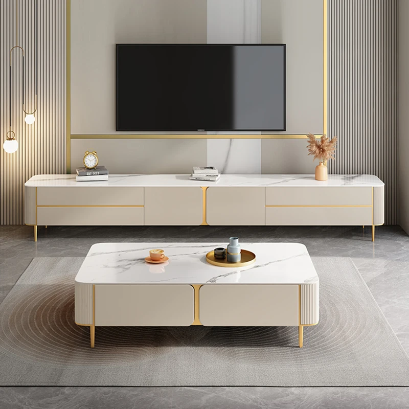 

Flexible Organized TV Stand Lockable Wheels Tough Modern TV Cabinet Easy-Clean Surface Mueble Para TV Living Room Furniture