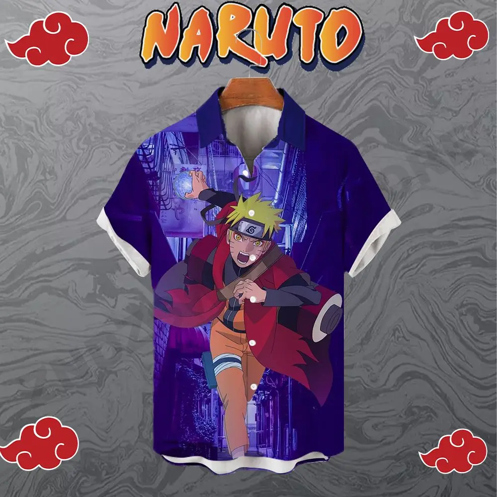 

Y2k Tops Men's Shirt 5XL Shirts Naruto Anime Clothing Short Sleeve Summer Cool Seaside Trip 2023 High Quality Streetwear Fashion