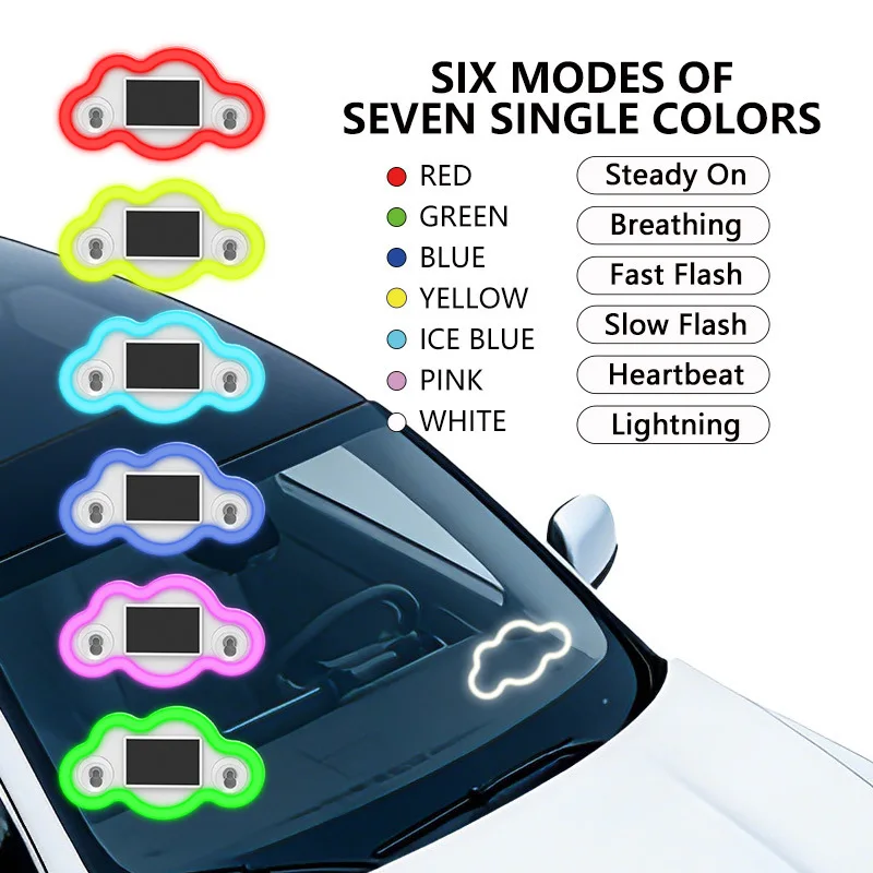 New car solar triangular window cloud glowing ambient light interior no-wiring seven-colored auspicious cloud atmosphere light