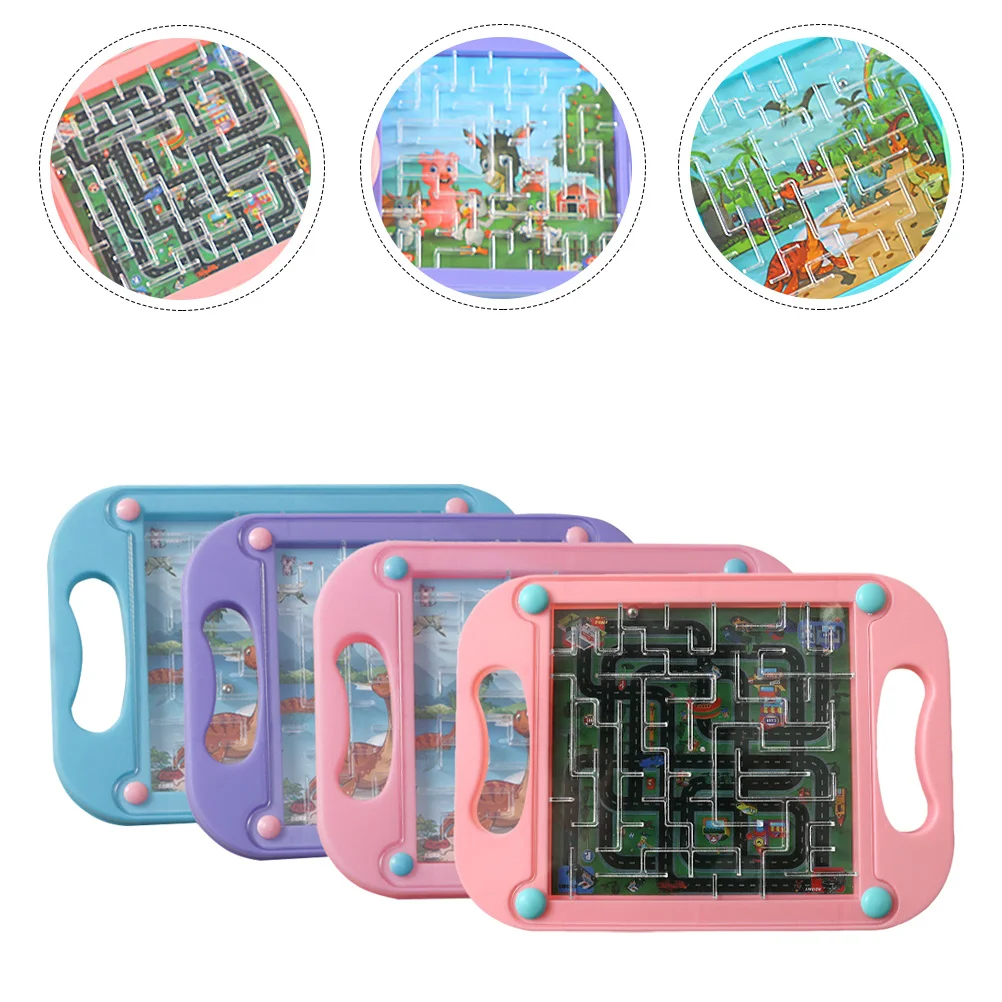 Laberinto de cuentas de plástico Premium para niños, juego educativo de laberinto móvil, coordinación ocular y mano, desarrollo de habilidades, rompecabezas, juego de mesa, 4 Uds.