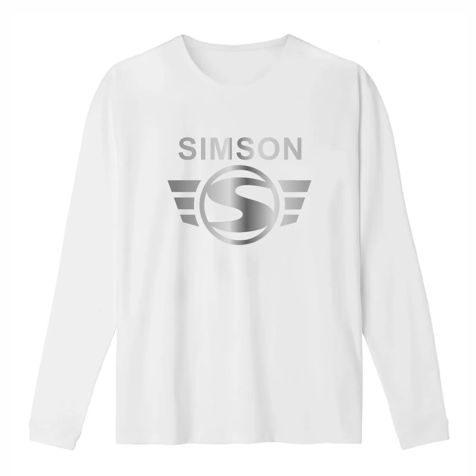 Simson logo (Silver) T-Shirt Summer Casual Cotton Tee Oversized Streetwear Tops Vintage Graphic Print Loose Fit Short Sleeve