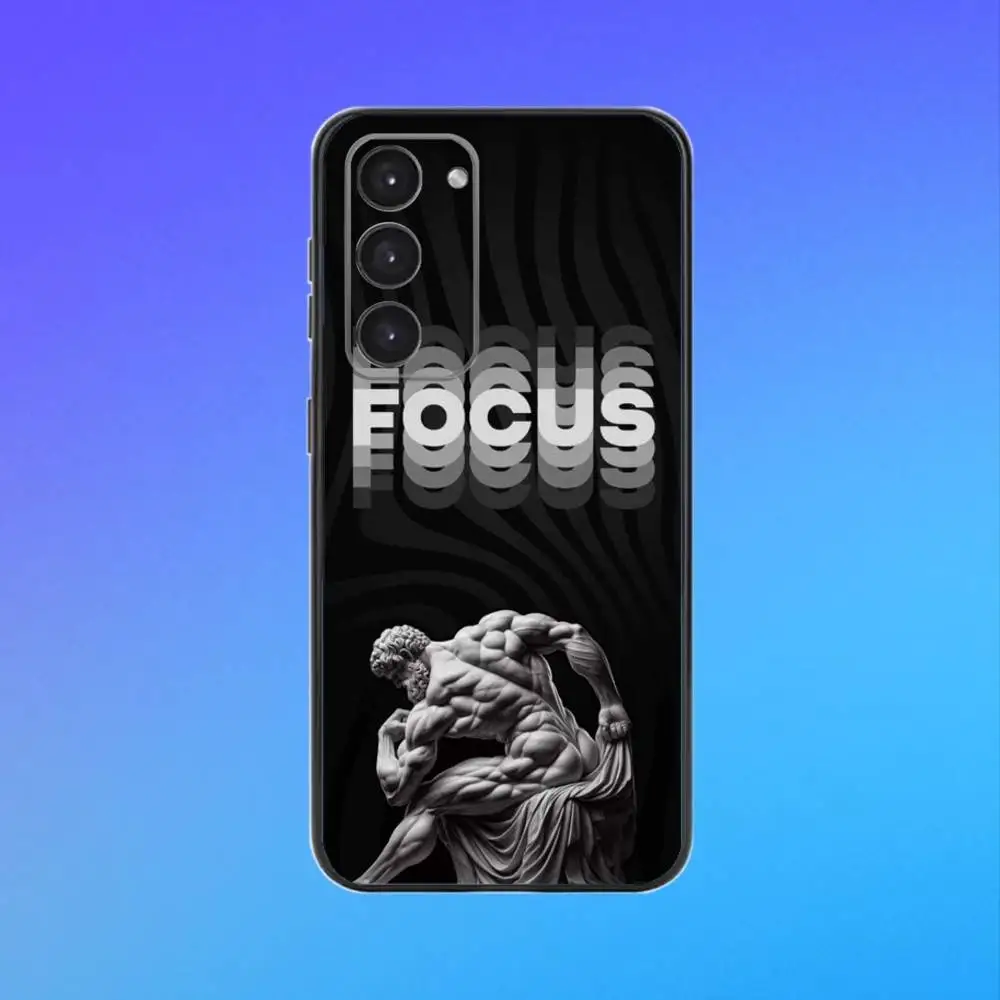 Etui na telefon Bodybuilding Gym Fitness do Samsung Galaxy A73, A72, A71, A70, A53, A52, A51, inne, miękkie, czarne etui