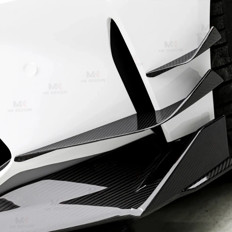 ألياف الكربون VS نمط المصد الأمامي الخائن لسيارات BMW M3 G80 G81 M4 G82 G83 2021 + المصد الأمامي الجانب Canards زعانف اكسسوارات السيارات #6