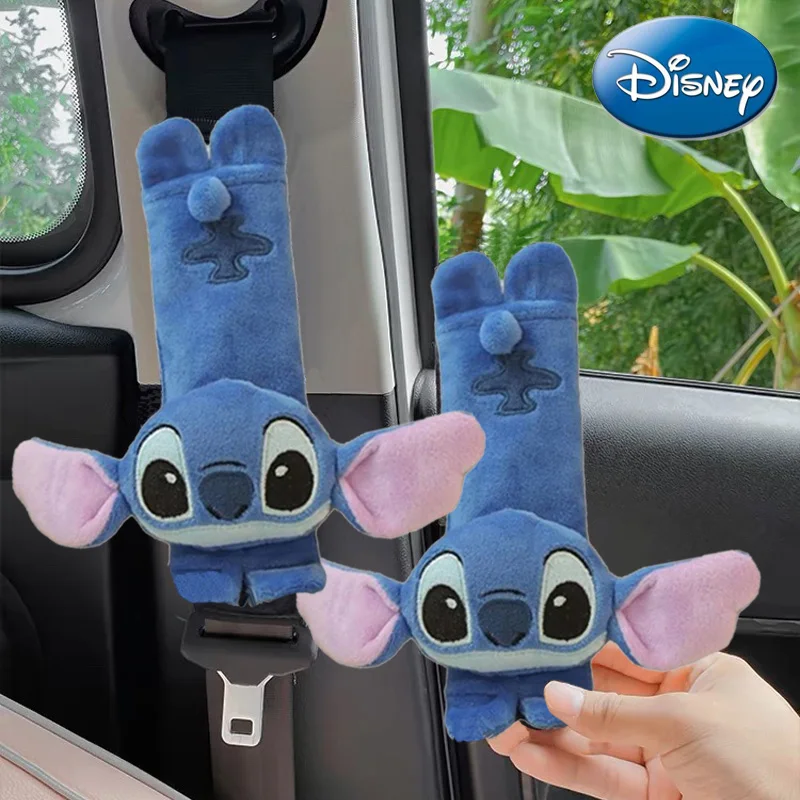 Disney Kawaii Anime Lilo & Stitch Creatieve Autoschouderriem Cartoon Veiligheidsgordel Beschermhoes Auto Schattig Decoratie Kerstcadeau