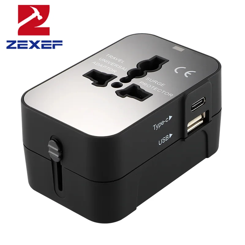 Hot Sale Travel Adapter with Dual USB Port Universal Adaptor UK to EU Plug