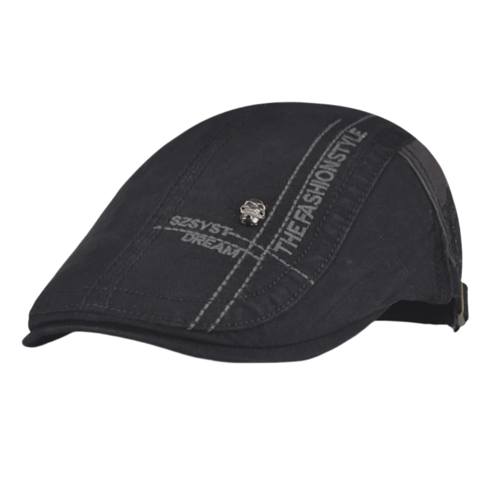 Neue Unisex-Baskenmütze aus Baumwolle, lässig, modisch, vielseitig einsetzbar, für vier Jahreszeiten, passende Mütze für Herren/Damen, Newsboy-Mütze – Detail 3
