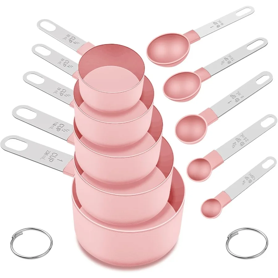 

Measuring Cups and Spoons Set 10 Pieces Nesting Measure Tools Kitchen s Gadgets with Stainless Steel Handle for Dry and Liquid