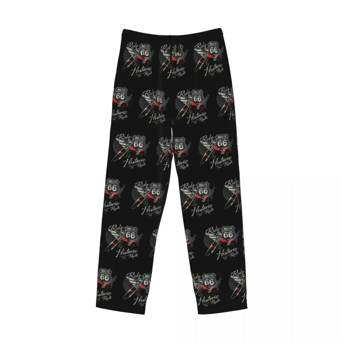 Custom Travel Motorcycle Ride The Historic Routes 66 Pajama Pants USA America Highway Lounge Sleep Stretch Sleepwear Bottoms