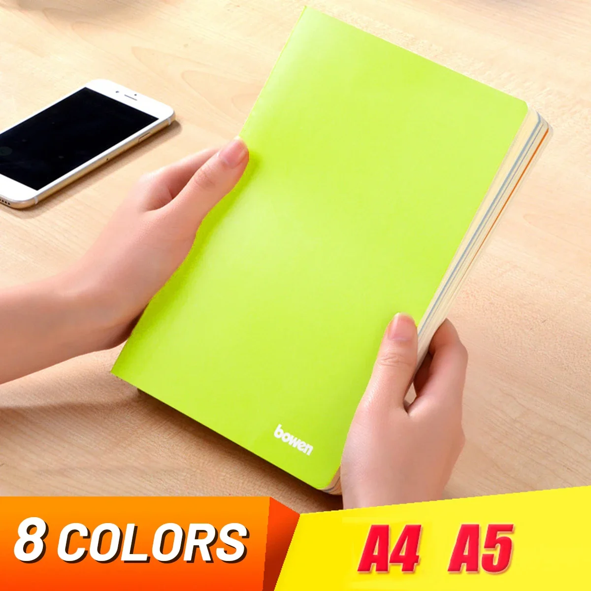 8 Colors A4/A5 Solid Color Notebook Minimalist Portable Notepad Rainbow Sewing Notebook Car Sewing Pocket Notebook