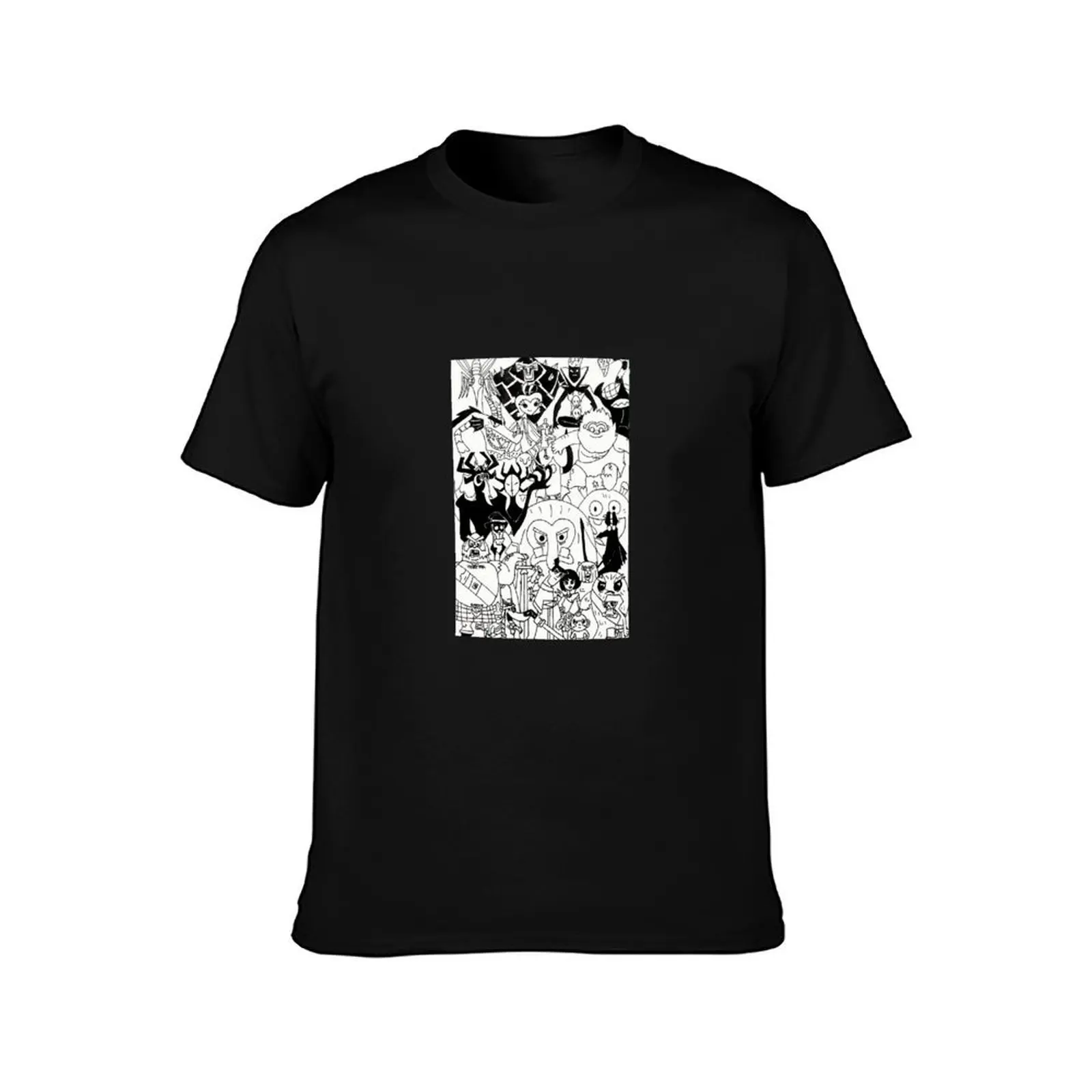 Samauri Jack Characters T-Shirt, Summer Casual Cotton Tee, Oversized Streetwear Tops, Vintage Graphic Print, Unisex Men Women