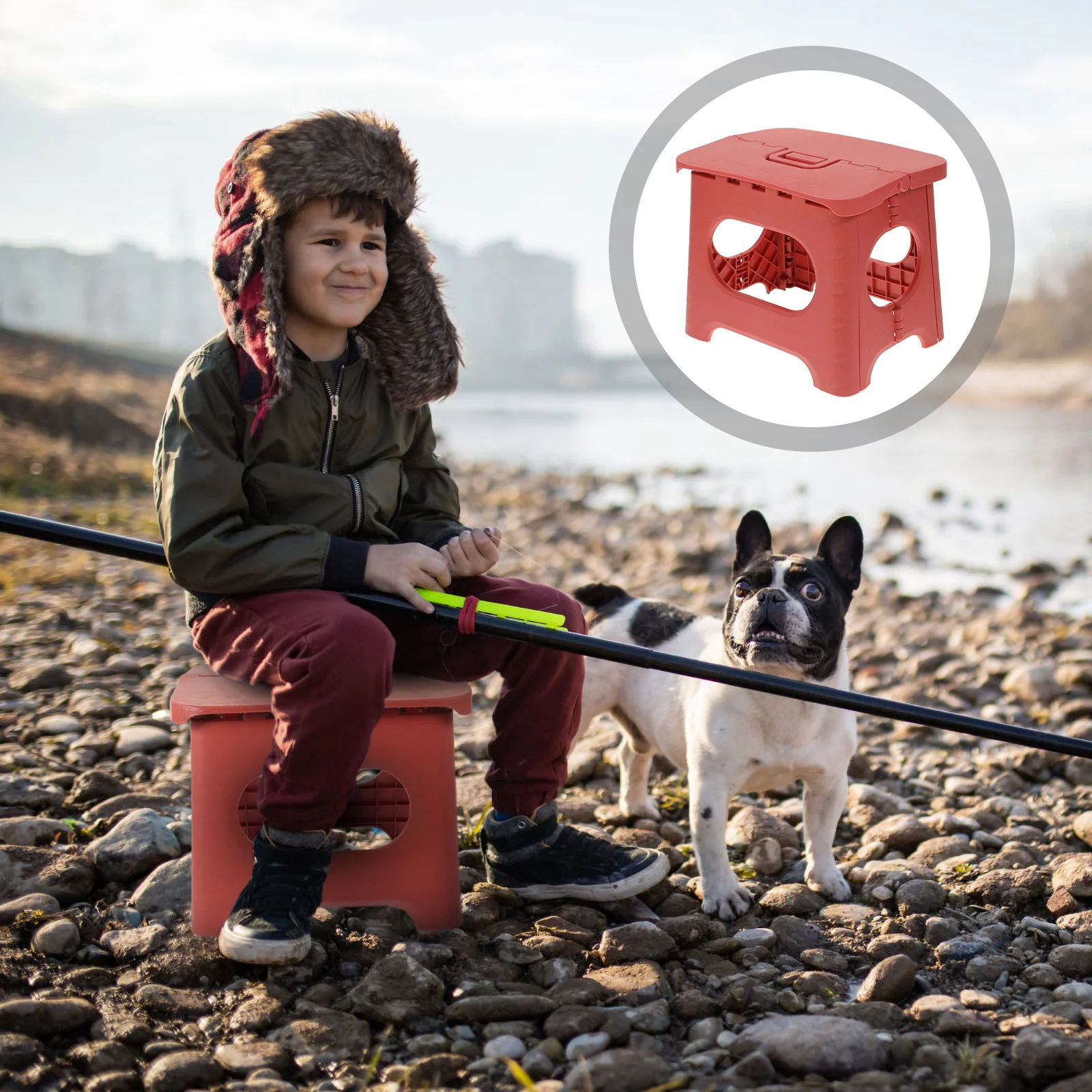 

Sturdy Plastic Folding Stool Easy to Carry for Hiking Climbing Kitchen School Hotel Kindergarten Outdoor Indoor Activities