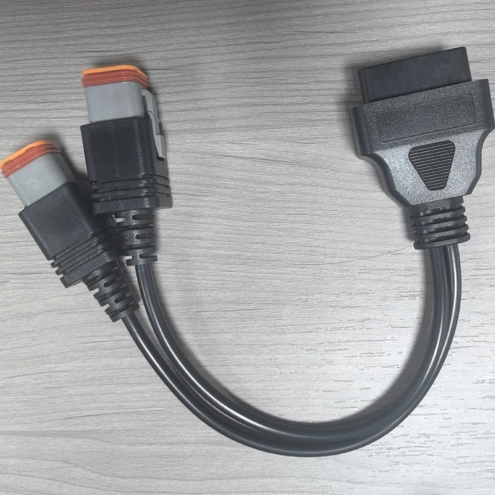Picture 7: For Harley For Davidson 6Pin 4Pin To OBD2 16PIN Motorcycle ELM327 OBD Diagnostic Scanner Adapter Cable Two-in-one Extension Wire