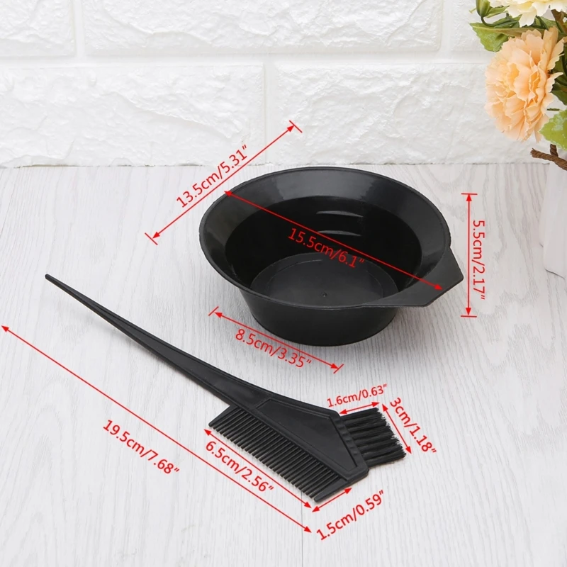 Conjunto escova coloração para tintura cabelo, 2 peças, tigela, ferramenta coloração, alvejante, dropshipping