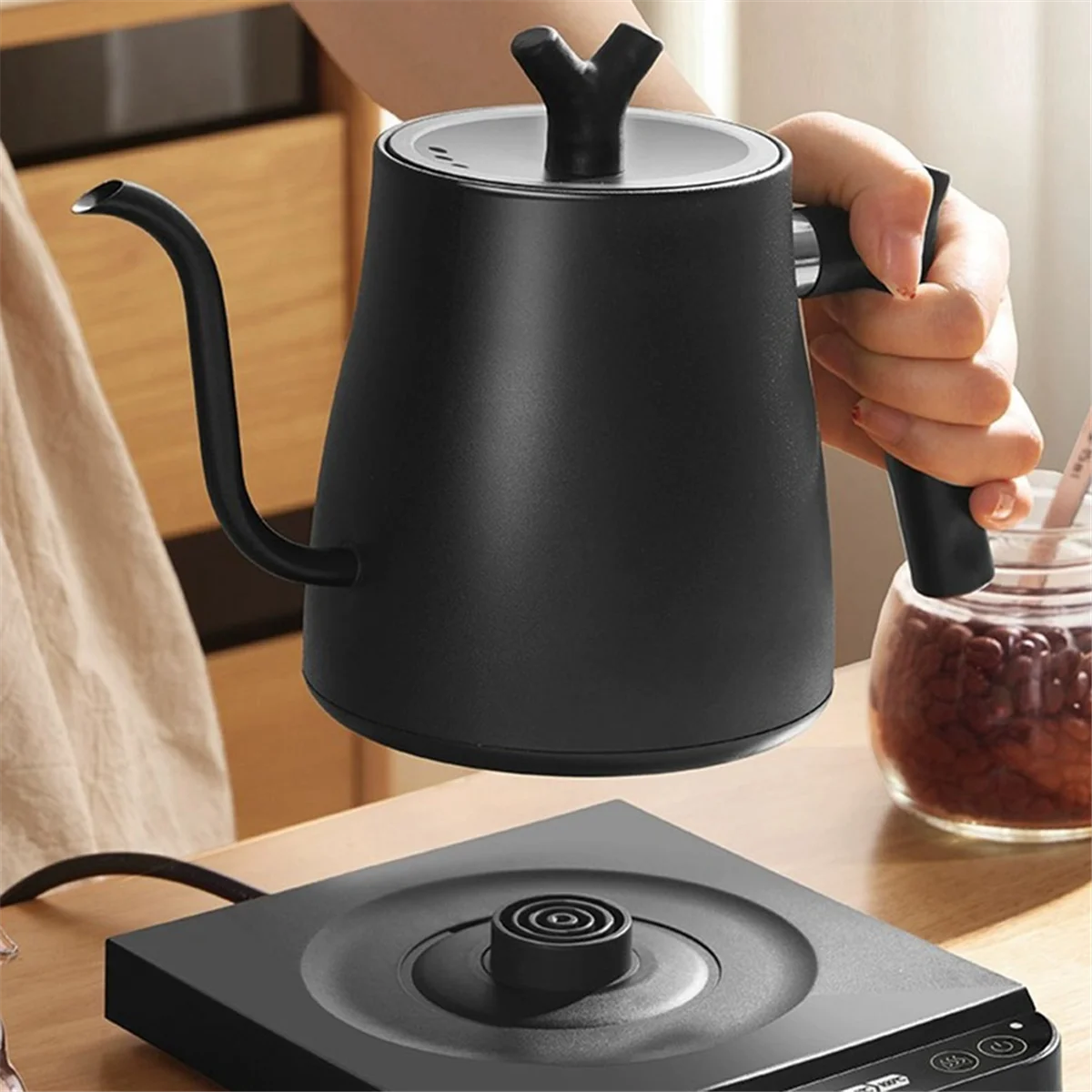 N84R 1000ml Fast Heating Water Pot 304 Stainless Steel Electric Water Kettle & Coffee Kettle Automatic Power Off B EU Plug