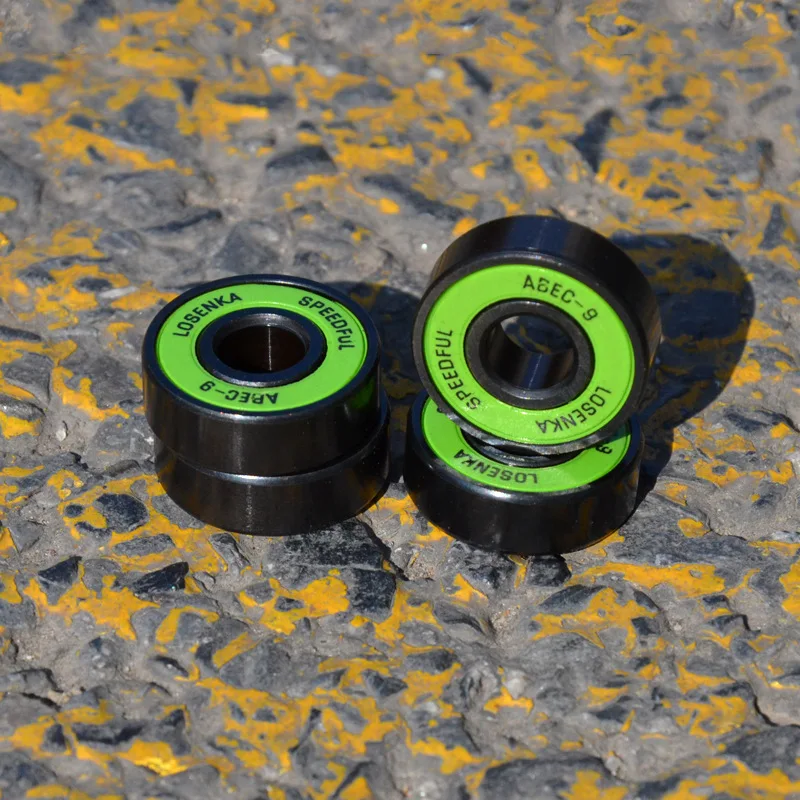 8Pcs Premium Skateboard Bearings Pro Longboard Speed Bearings ABEC-9 Steel Bearings Skateboard Scooter Roller Wheel