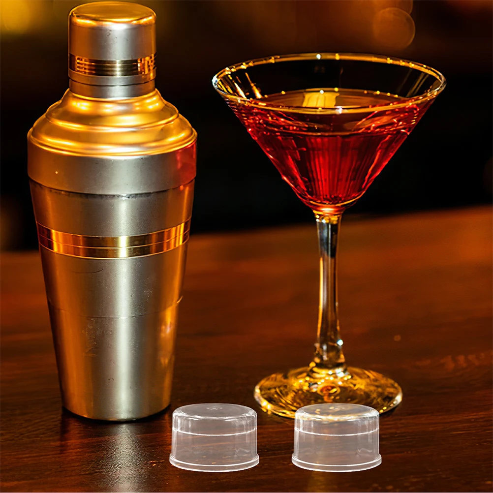 

5pcs Shaker Cup Lids Replacement Plastic Caps For Reusable Drink Containers Spill Proof Design Tea Juice Wine Bar Use Clear
