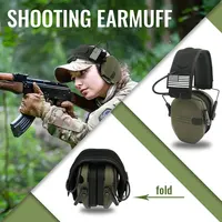 Orejeras electrónicas para caza y tiro, cancelación activa de ruido, protección auditiva, auriculares tácticos NRR22, filtrado EMI, amplificación de sonido