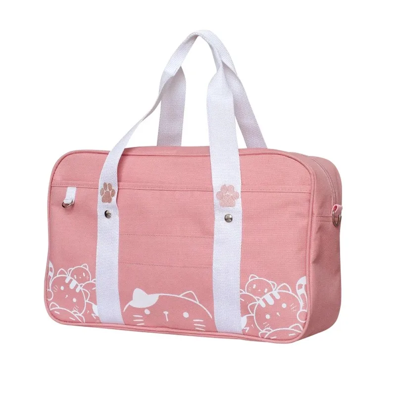 Bolsa de gato estilo japonês kawaii para mulheres, uniforme jk, bolsa de lona crossbody, anime lolita, cosplay, escola, meninas, mensageiro, bolsa de ombro