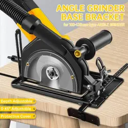 Convertidor de amoladora angular de mano para cortar, soporte de amoladora ajustable de 40mm de profundidad, herramienta de mesa de carpintería con regla de guía