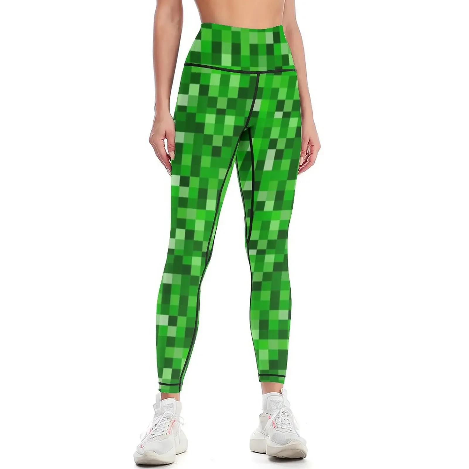 

8-Bit Green Leggings gym sportswear woman Women's sports pants sports tennis for Women's trousers Womens Leggings