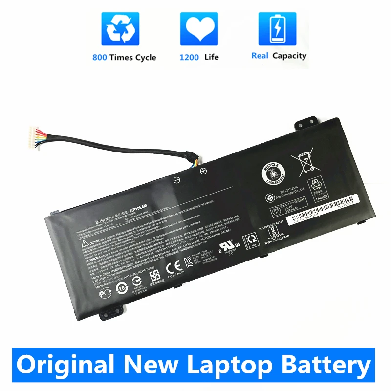 Csmhy Original Ap18e8m Bateria do Portátil para Acer Nitro An51554 An515-55 An517-51 An715-51 Aspire A71574 A715-74g Ap18e7m