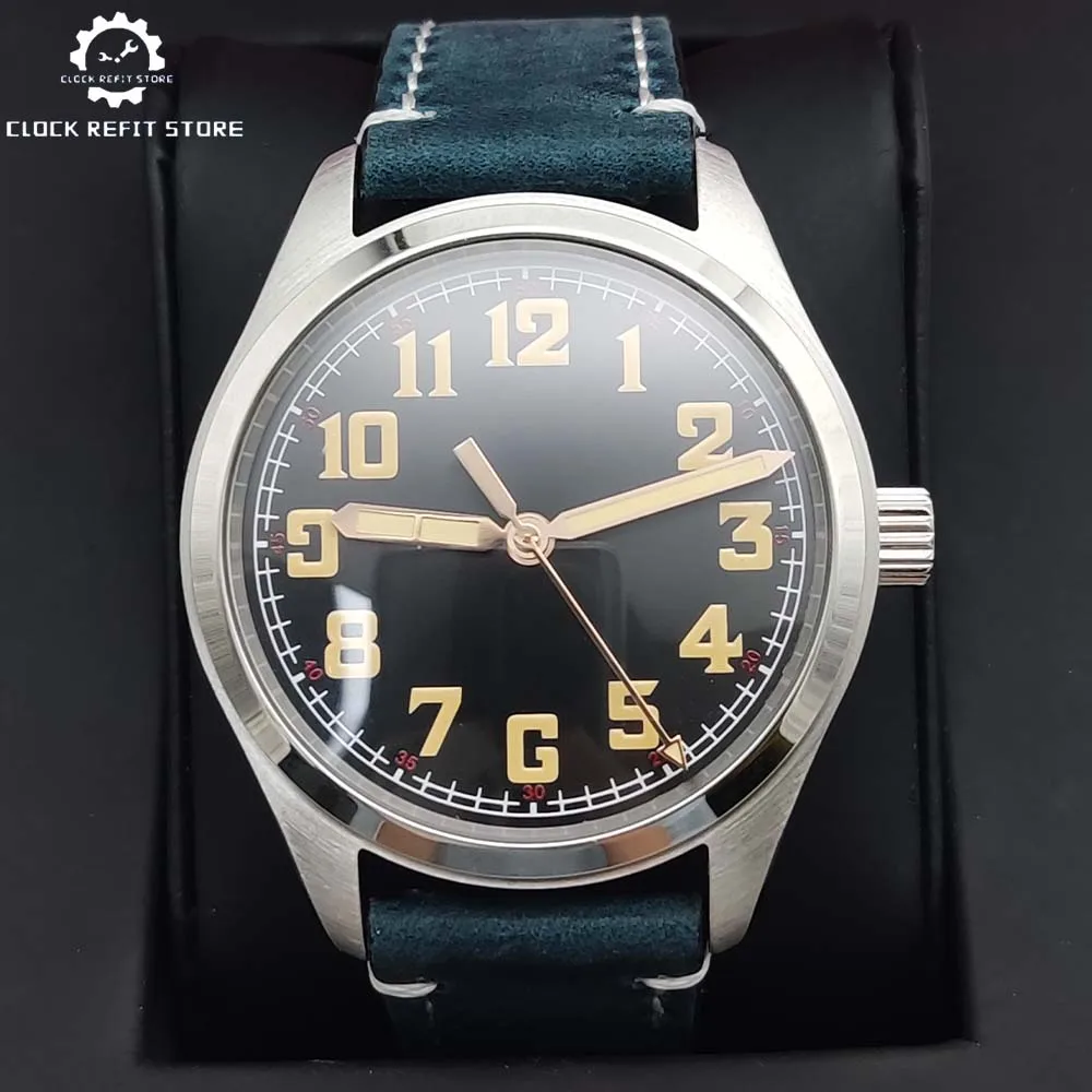 2024 New 40mm Stainless Steel Case  Green Luminous Men's Water Resistant Mechanical Watch, Casual, Three Colours Strap