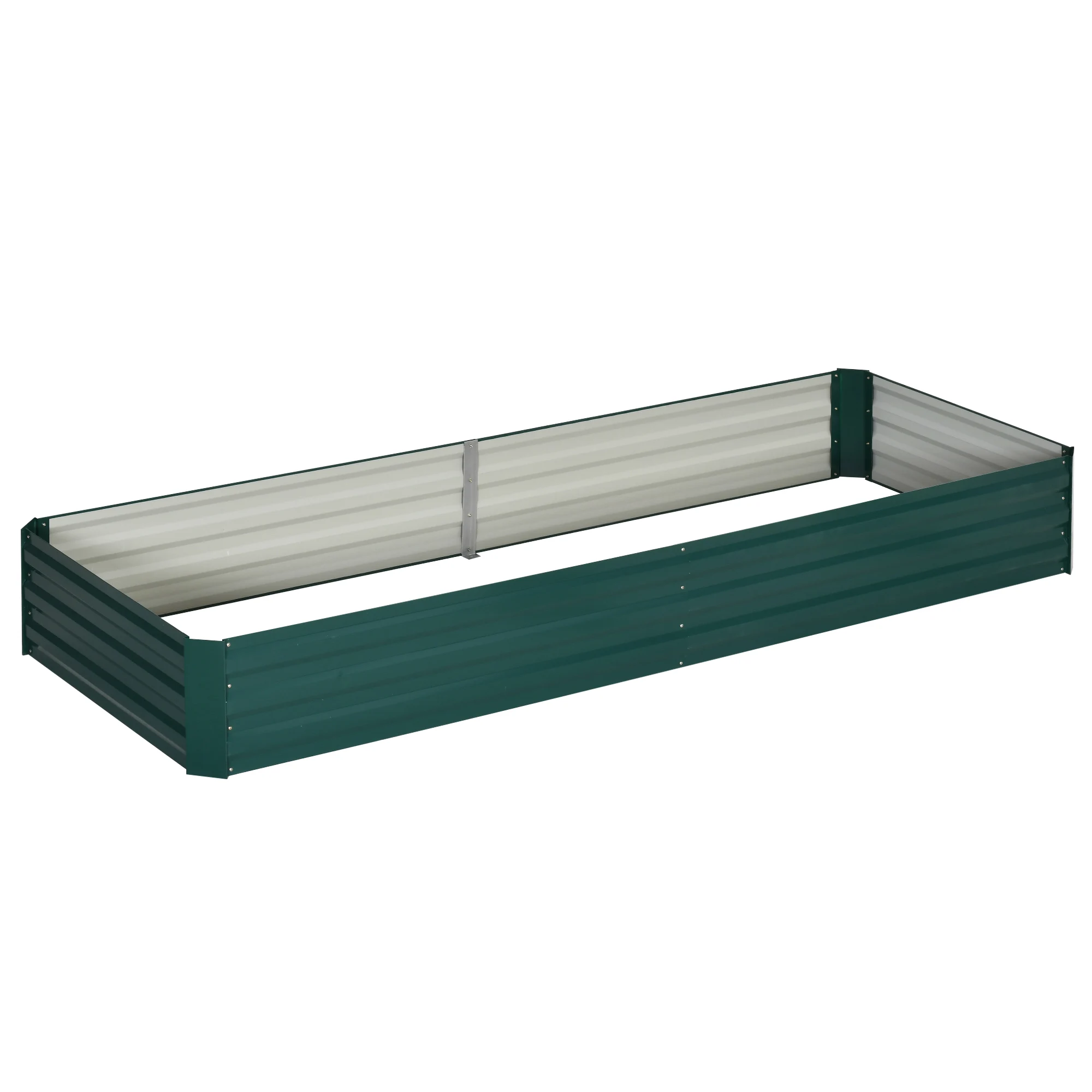 Outsunny Jardinière extérieur Carré Potager de Jardin dim. 241L x 90l x 30H cm tôle d'acier Vert foncé