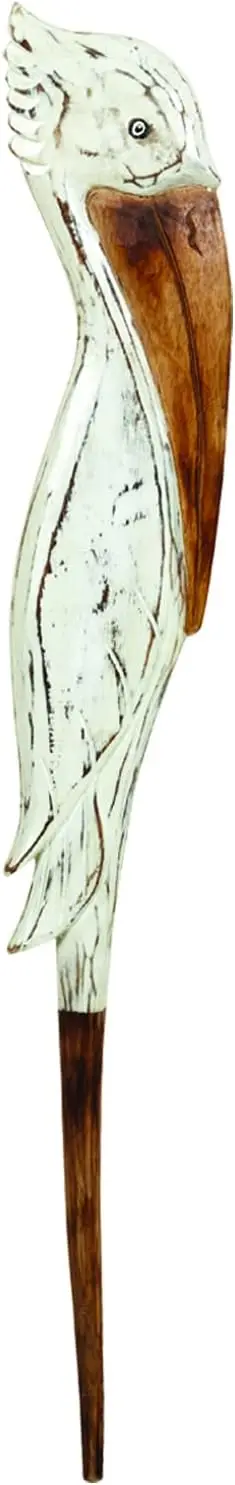 Hand Painted Pelican Wooden Stake Garden Outdoor Decor