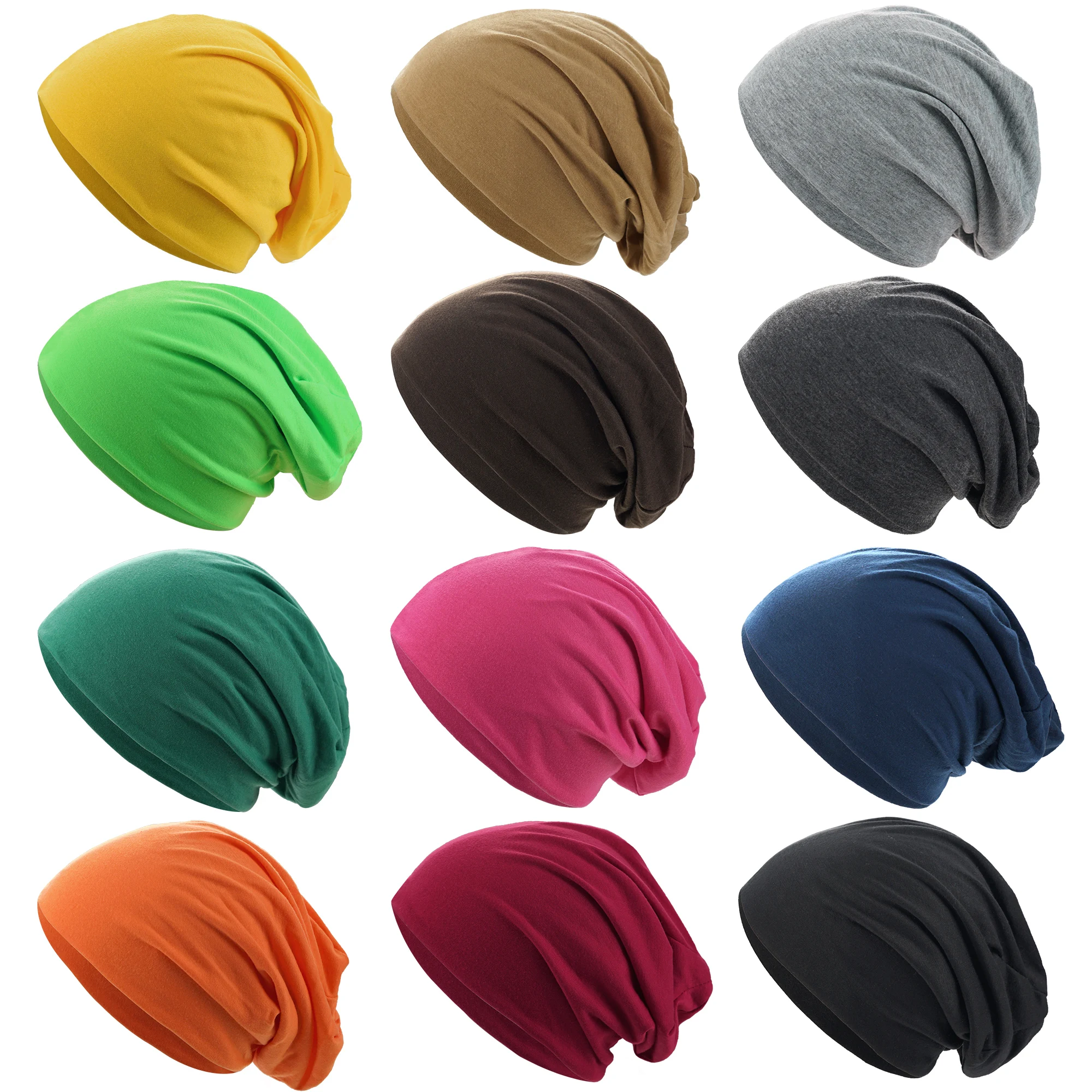 1 Pack Slouchy Beanie Hip-Hop Soft Lightweight Running Beanie Adult Dwarf Hats Chemo Cap for Men Women Breathability