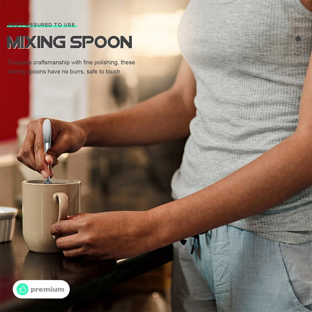 

20 шт. кофейная ложка из нержавеющей стали, миниатюрные ложки для перемешивания для десертного мороженого, торта, домашнего использования, кофейная ложка, ложки для мороженого