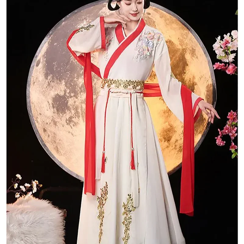 Classical Princess Hanfu Dress for Women with Embroidery Thin Antique Design Spring Summer Autumn Graduation Dancewear Full Set