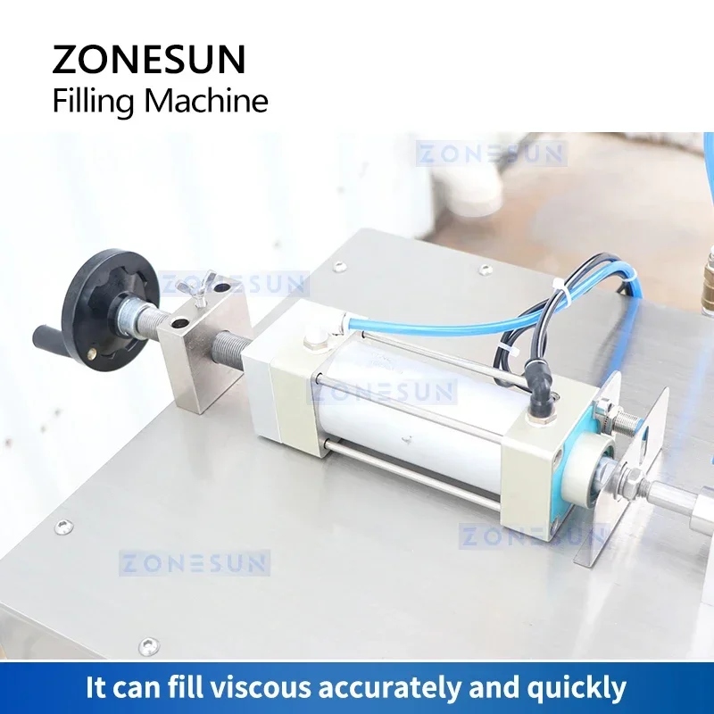 ZONESUN ZS-GTPP1 Semi Automatic Nail Polish Lip Gloss Paste Filling Machine Piston Pump Small Volume Filler