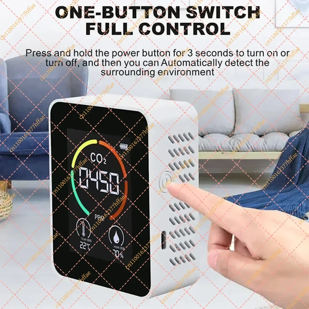 Intelligent CO2 Meter & Gas Analyzer, High Precision Carbon Dioxide Detector, Real-time Air Quality & Pollution Monitor