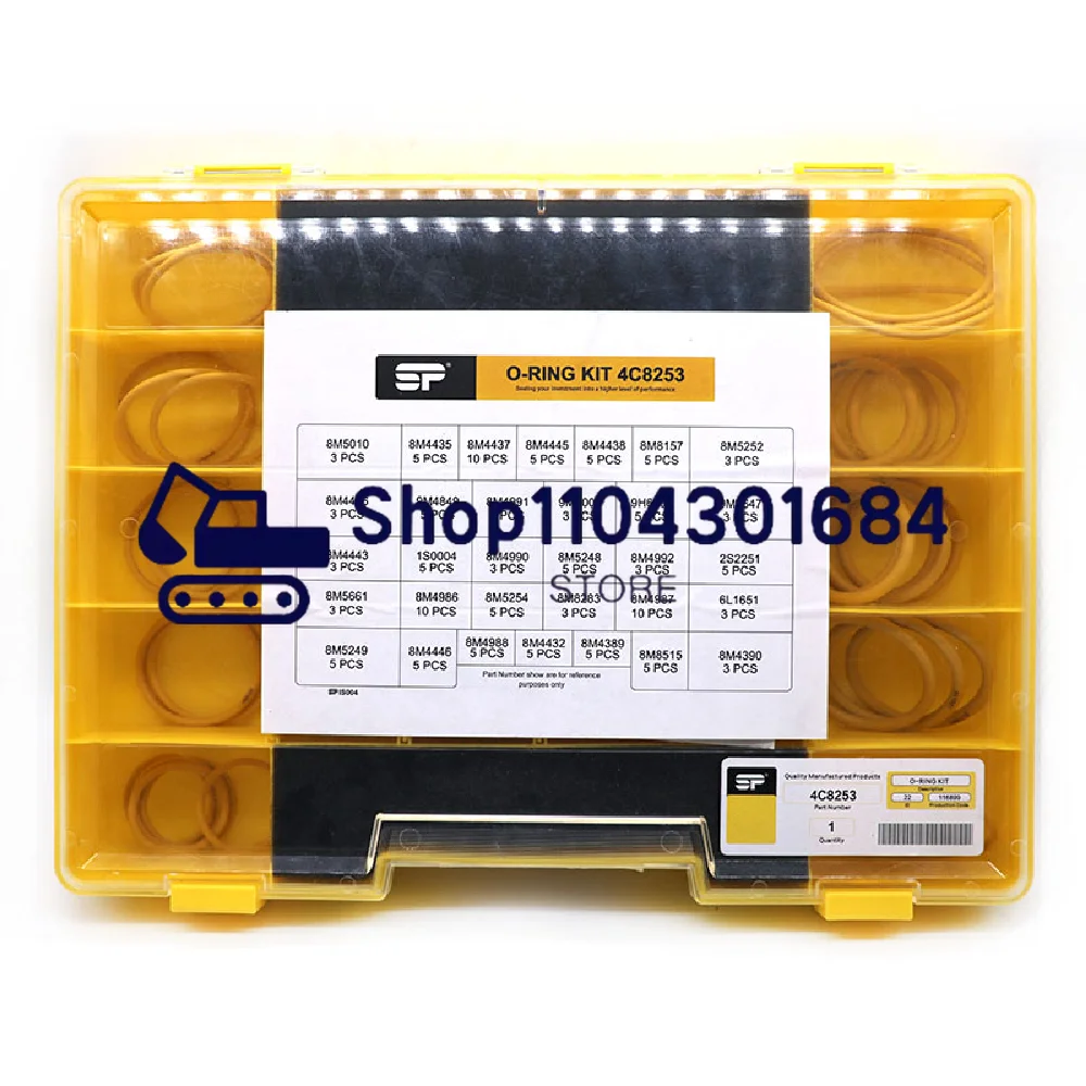 4C8253 O-Ring Kit Box 4C-8253 D-RING Rubber O Rings for cat Excavator