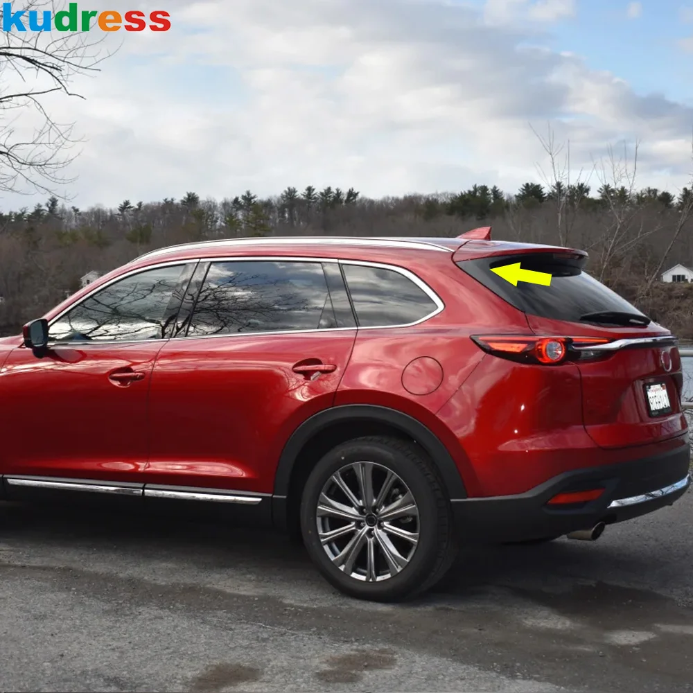 For Mazda CX9 CX-9 2016-2023 CX8 CX-8 2017-2024 Chrome Car Rear Window Cover Trim Side Wing Spoiler Frame Trims Accessories