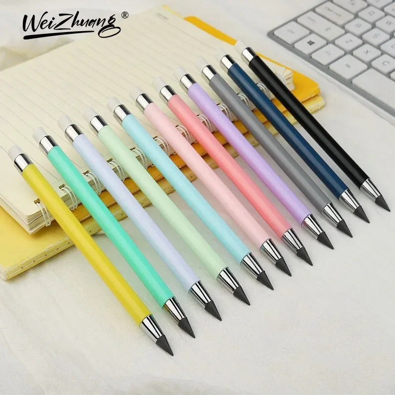 6/12 PCS Eternal Pencil Set Macaron For Kids Cute Pens Painting Art Infinity Pencils Tips Stationery School Office Supplies