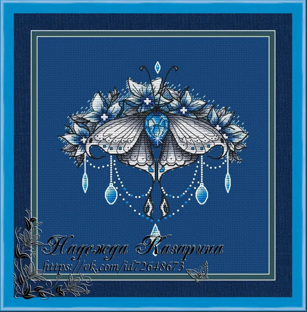 Cross Stitch Canvas Kit, DIY Embroidery Se Threads, Handicraft Scenery, Rose in Vase, 14CT, 18CT, Sapphire Butterfly