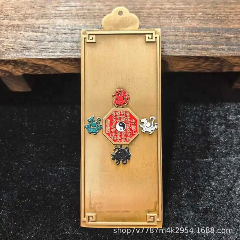 Brass Craftwork Painted with Celestial Blessings for Home Living Room Decoration Pendant