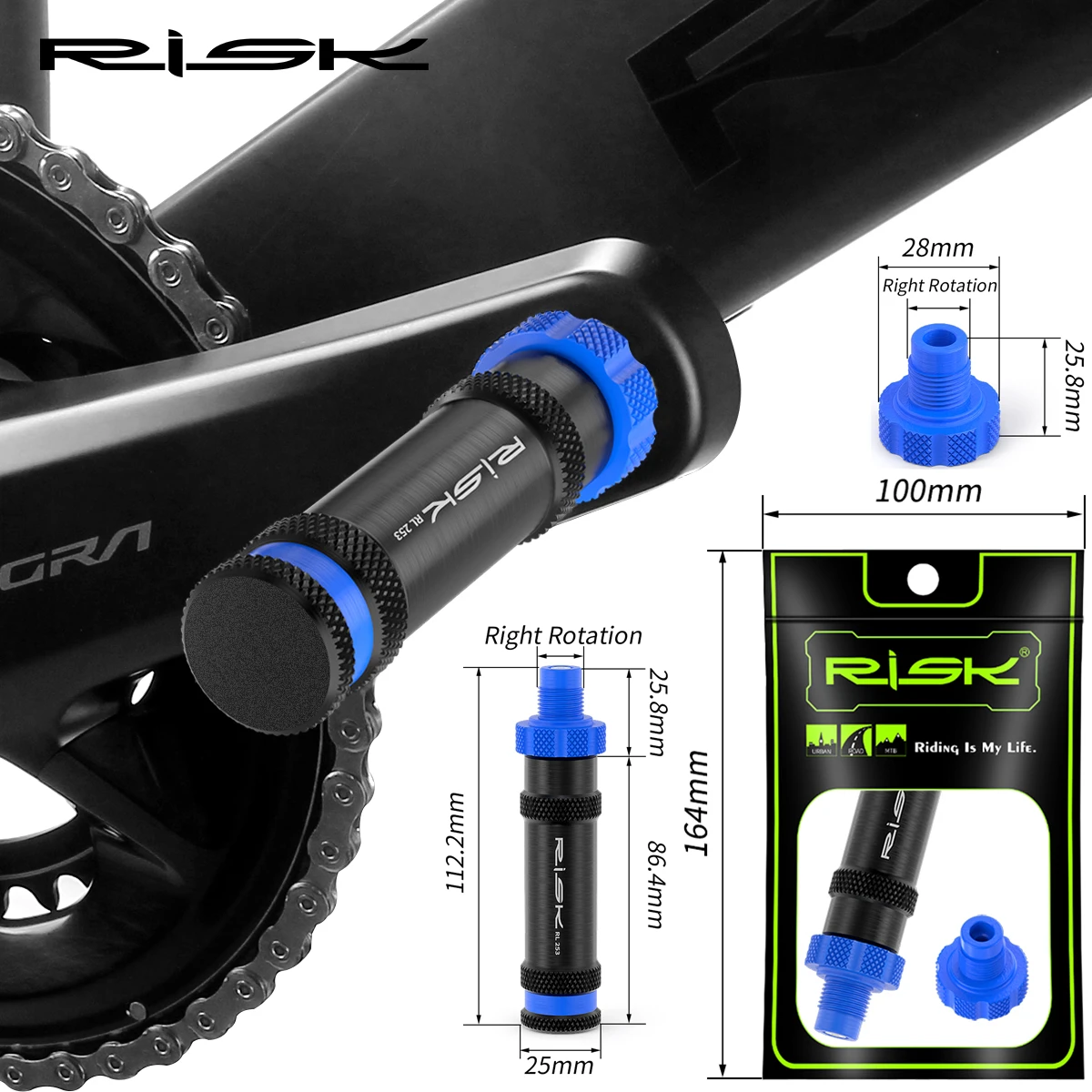 

RISK Bike Bicycle Threaded Dummy Pedal Repair Tool for Drivetrain Bicycle Dummy Pedal Tool