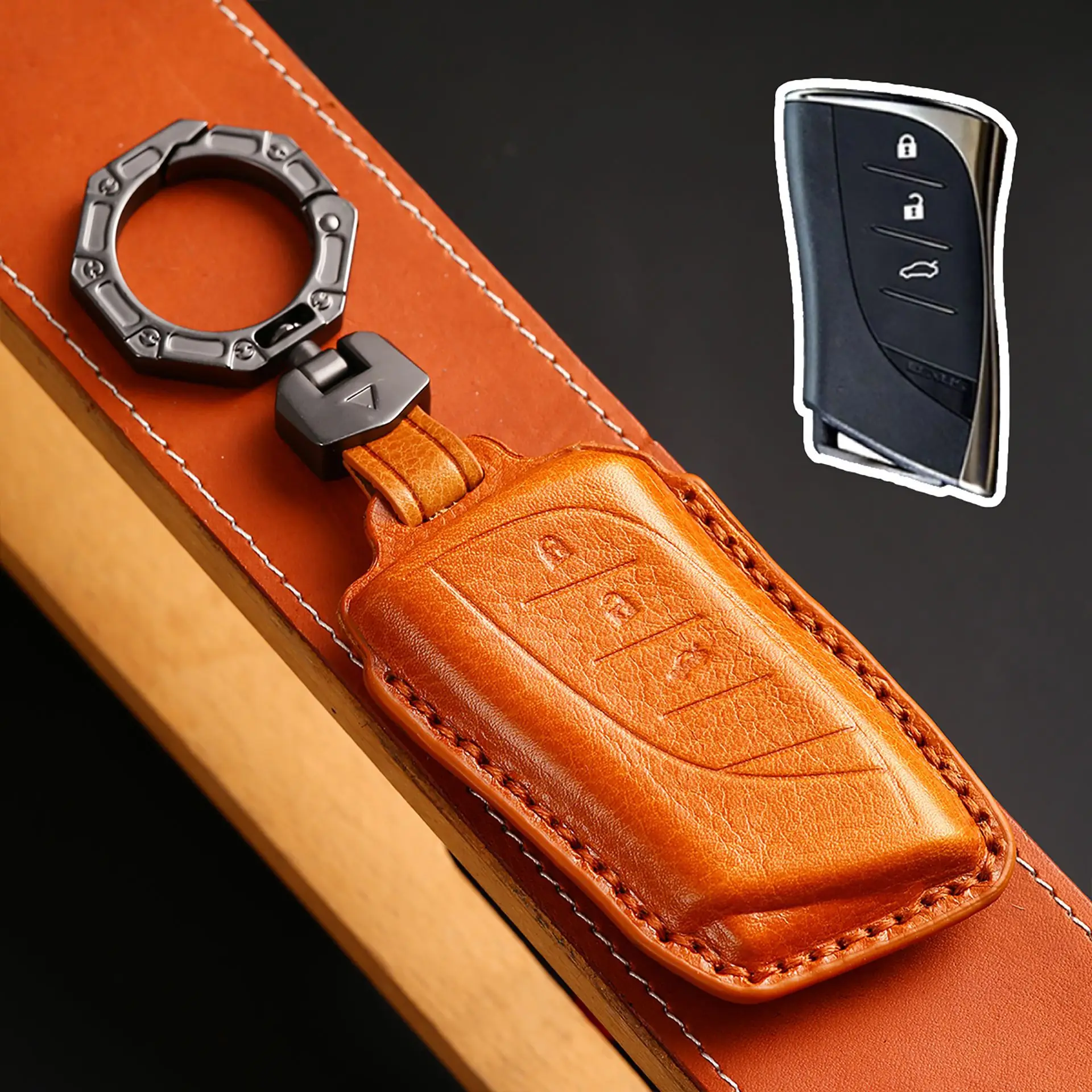 Luxury Leather Car Key Case Cover Fob Shell for Lexus UX ES UX200 UX250h ES200 ES300h ES350 US200 US260h