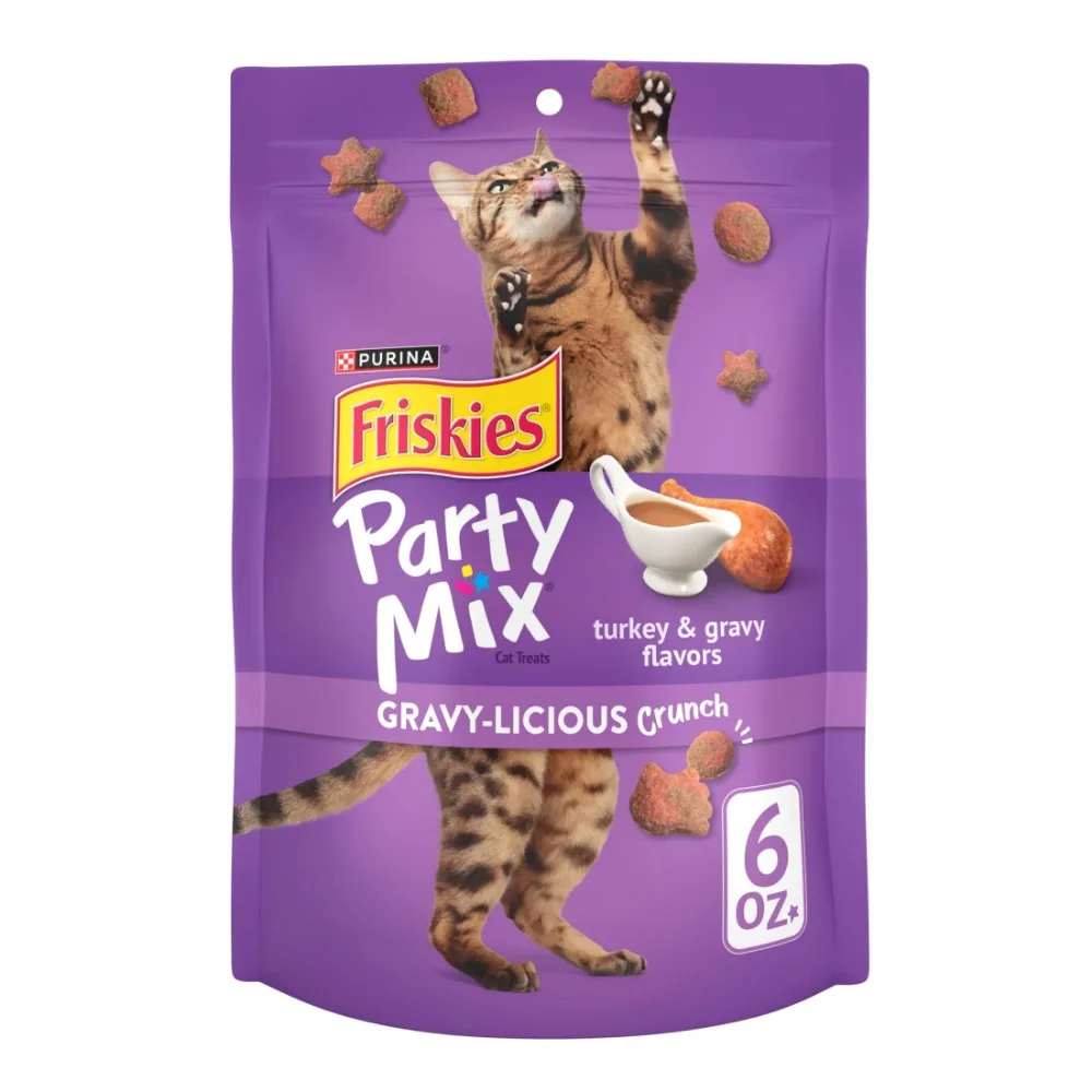 

Purina Party Mix Gravy-licious, Cat Treats, Chicken & Gravy, (6) 6 oz Bags