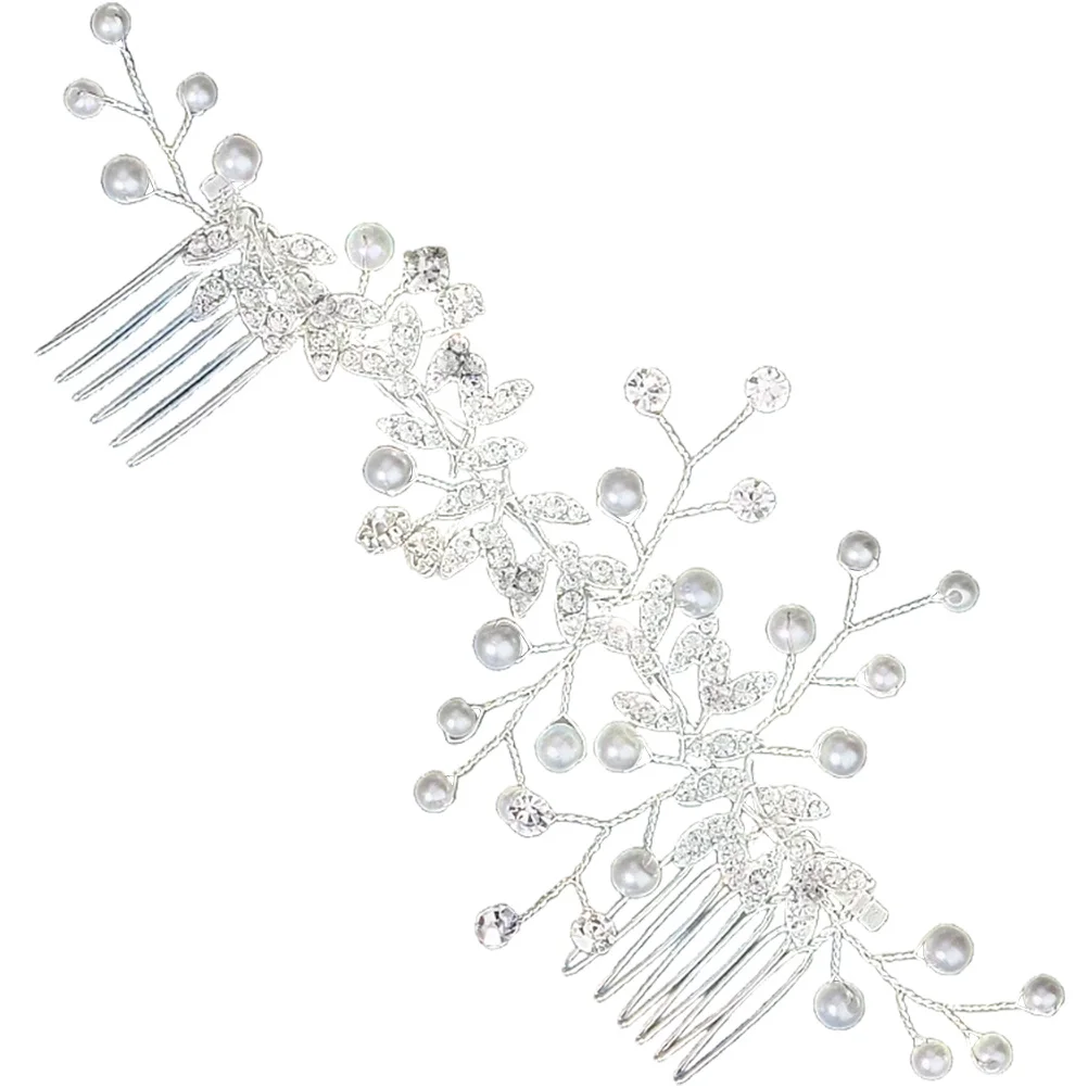

Bridal Pearl Hair Comb Rhinestone Wedding Hair Accessories Bride Hairpiece for Party Banquet Wedding Supplies Bride Accessories