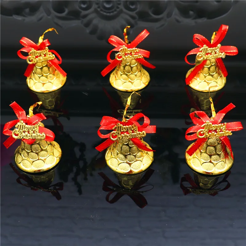 6pcs Bell Tree Bell Pendant String Decoration Hanging Christmas Holiday Ornament Christmas Hanging Crystals Glass Decorations