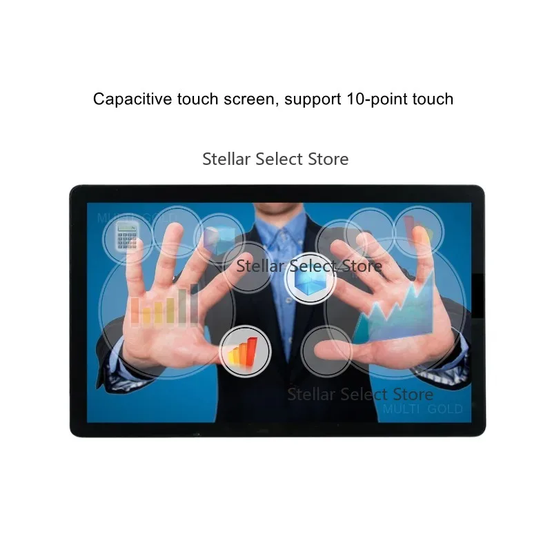 43-75 inch ultra-thin 4k capacitive touch display with HD MI USB built-in speaker, optional 32 inch serial interface type