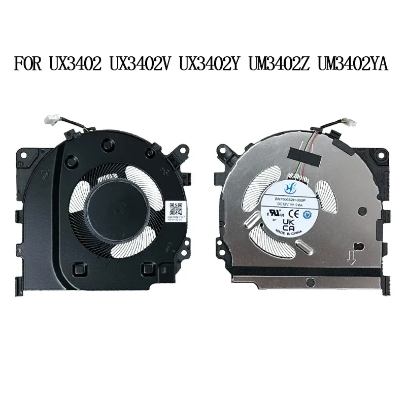 New CPU Cooling FAN for ASUS Zenbook 14 OLED UX3402 UX3402V UX3402Y UM3402Z UM3402YA 13NB0W90M05011 HQ23300303007 BN7506S2H-000P