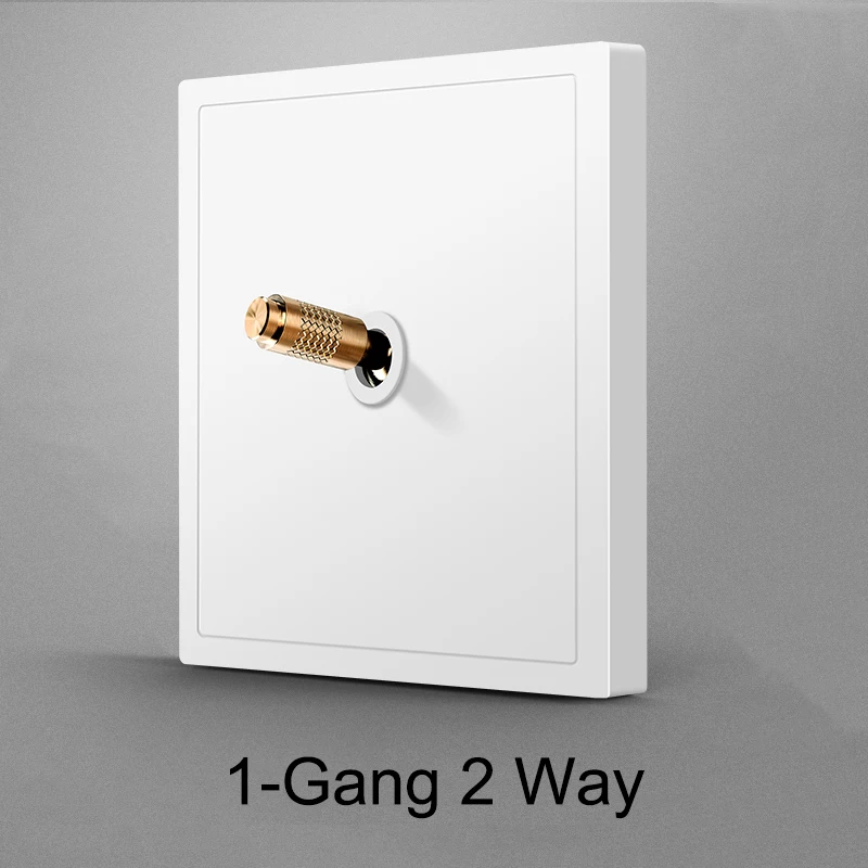 

Настенный светлый латунный рычажный переключатель 1-4 Gang 2 Way переключатель PC Frosted Panel White Retro