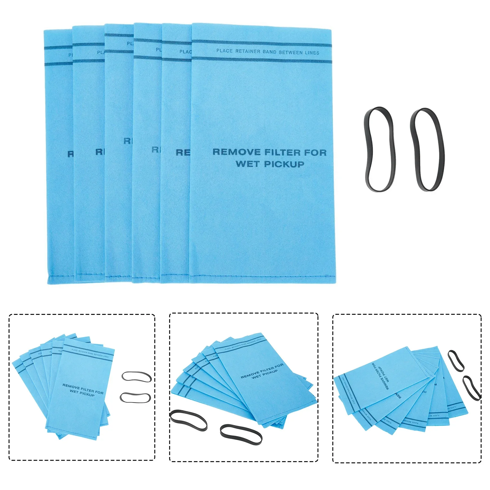 Bandas de sacos de filtro úmidos e secos para aspirador robô, acessórios substituíveis, ajuste de 2,5 galões, multifit VF2000, WS01025F2, loja de trabalho