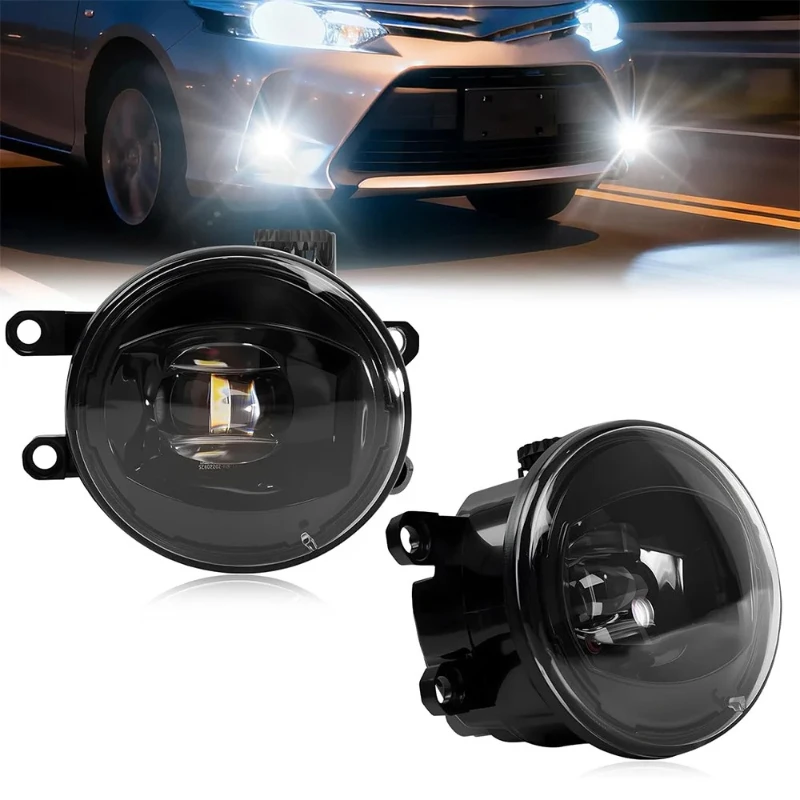 LED Fog Lights Replacement, High Bright Auxiliary Driving Lamp for Aftermarket Vehicle Modification