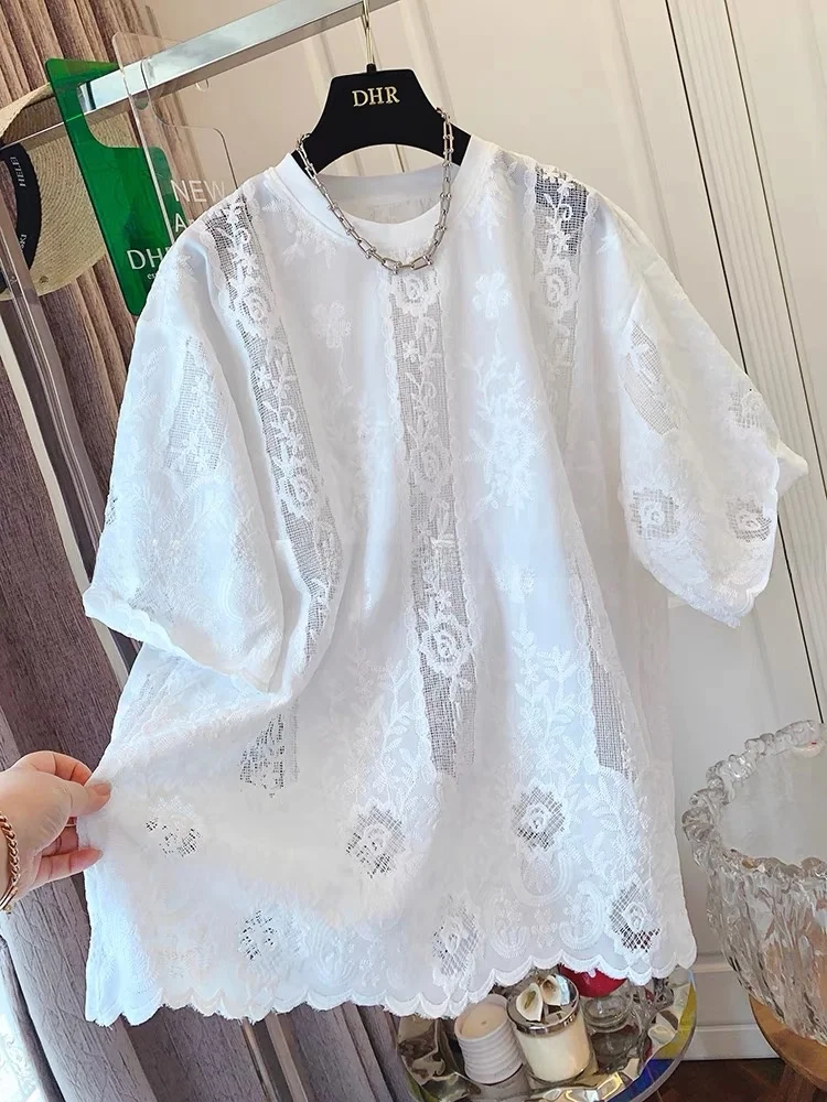 

Корейская стильная футболка с короткими рукавами и вышивкой, женская свободная футболка, летняя новинка, дышащая, удобная, повседневная одежда